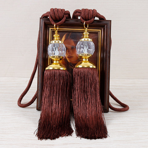 European-style Tassel Fringe Lace Crystal Ball Strap Ropes
