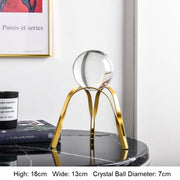 Golden Luxury Modern Metal Crystal Ball Craft