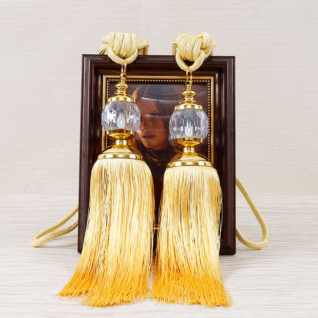 European-style Tassel Fringe Lace Crystal Ball Strap Ropes