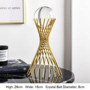 Golden Luxury Modern Metal Crystal Ball Craft