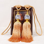 European-style Tassel Fringe Lace Crystal Ball Strap Ropes