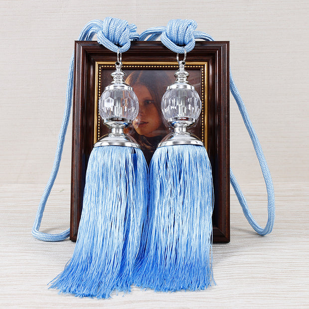 European-style Tassel Fringe Lace Crystal Ball Strap Ropes