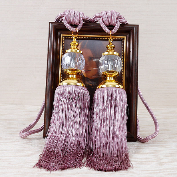 European-style Tassel Fringe Lace Crystal Ball Strap Ropes