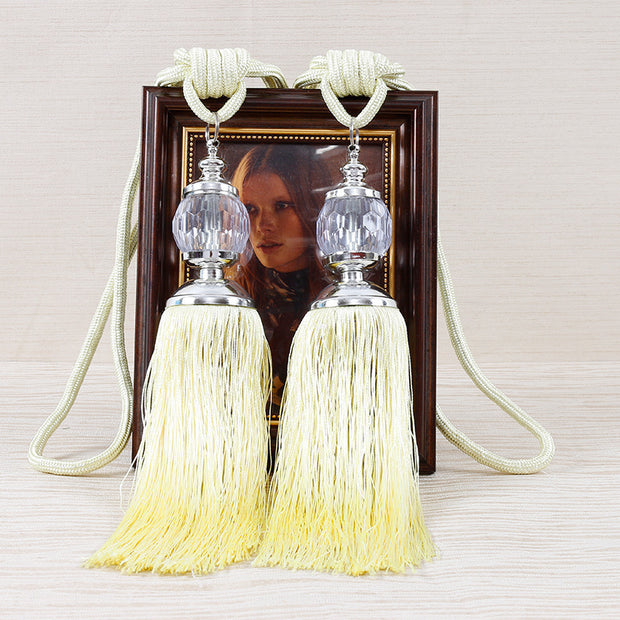 European-style Tassel Fringe Lace Crystal Ball Strap Ropes