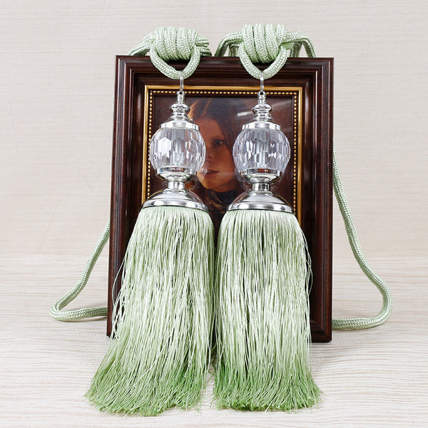 European-style Tassel Fringe Lace Crystal Ball Strap Ropes