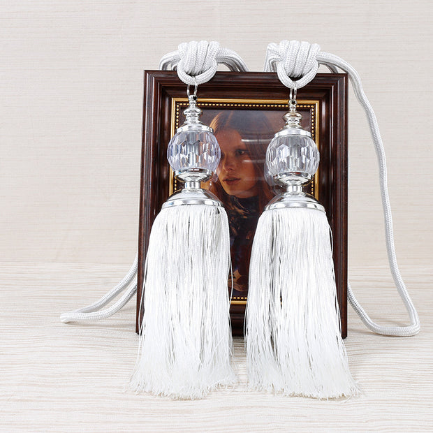 European-style Tassel Fringe Lace Crystal Ball Strap Ropes