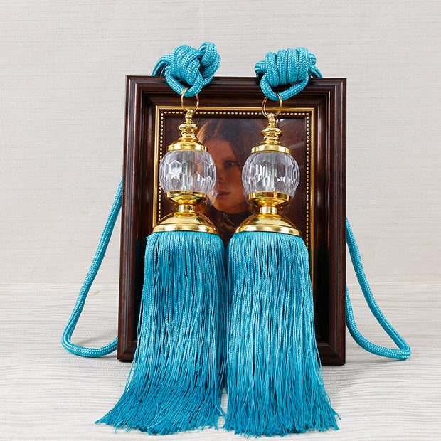 European-style Tassel Fringe Lace Crystal Ball Strap Ropes