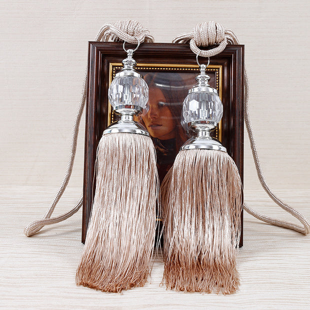European-style Tassel Fringe Lace Crystal Ball Strap Ropes